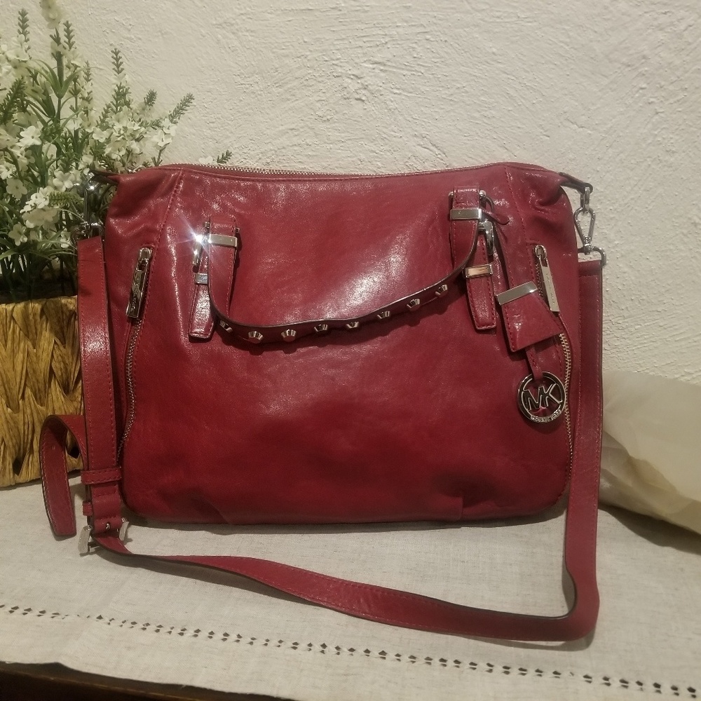 Red Michael Kors handbag